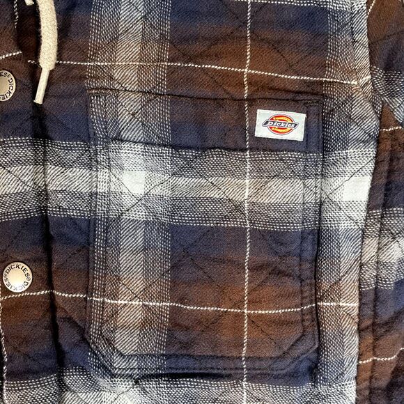 Dickies Hooded Flannel Womens Medium Workwear Warm - Picture 2 of 8